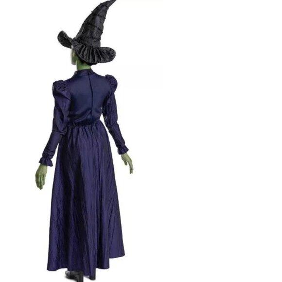 Wicked Witch Elphaba Halloween Costume 4/6 Purple Dress, Cape, Hat 3 Pc Girls - Picture 2 of 7